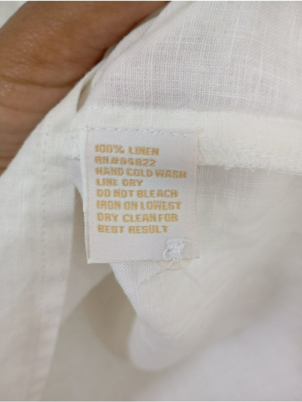 Bohio Mens 100% Linen Shirt Pullover Short Sleeve White Size L Summer - Picture 5 of 8